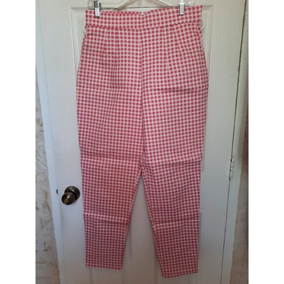 Vixen by Micheline Pitt cigarette pants in pink and white gingham - Picture 2 of 2
